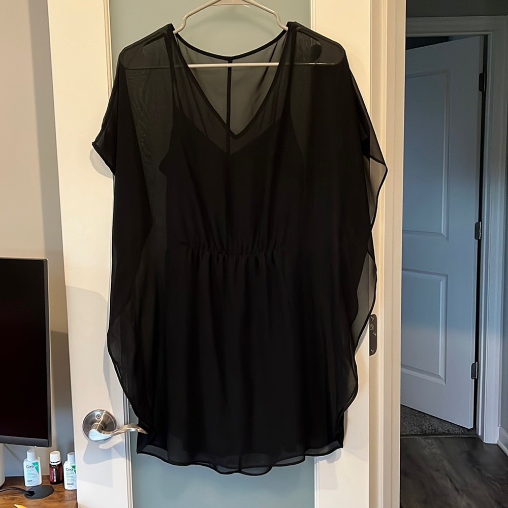 Express Little Black Dress with Sheer Over it, Size s